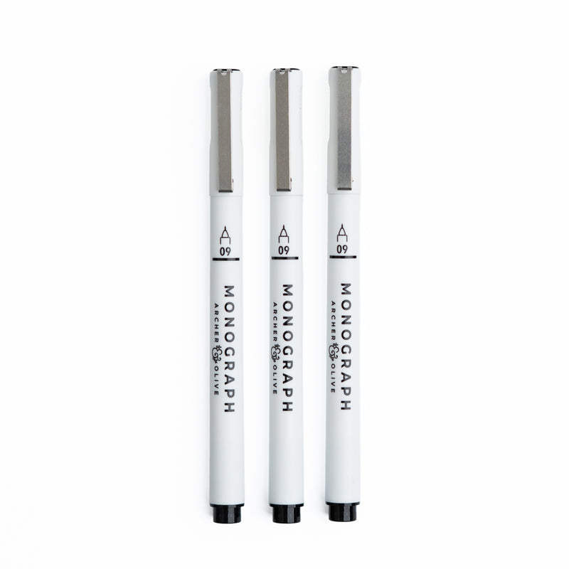 Monograph Pen Sets of 3 - Archer and Olive
