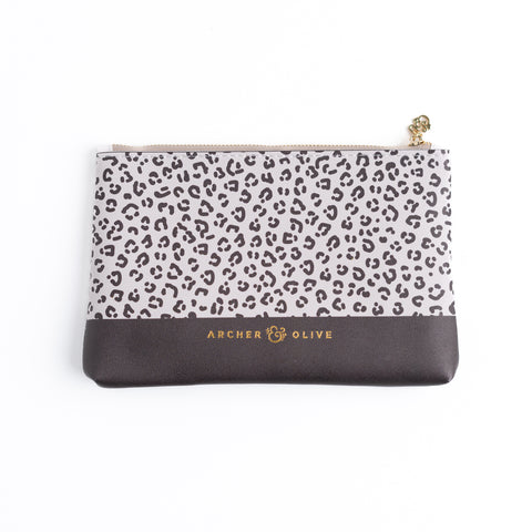 Cheetah Print Zipper Pouch - Archer and Olive