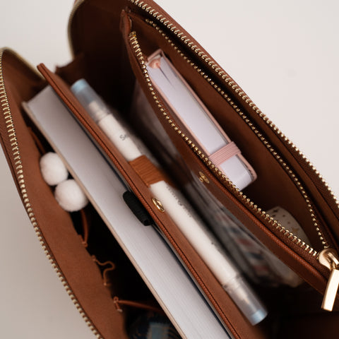 Vegan Leather Travel Accessory Pouch with Insert - Archer and Olive