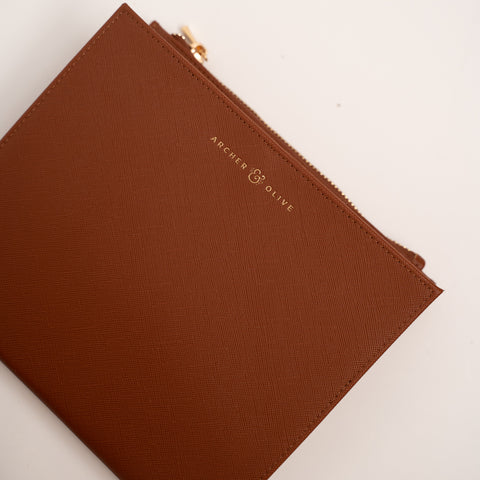 Vegan Leather Travel Accessory Pouch with Insert - Archer and Olive