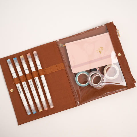 Vegan Leather Travel Accessory Pouch with Insert - Archer and Olive
