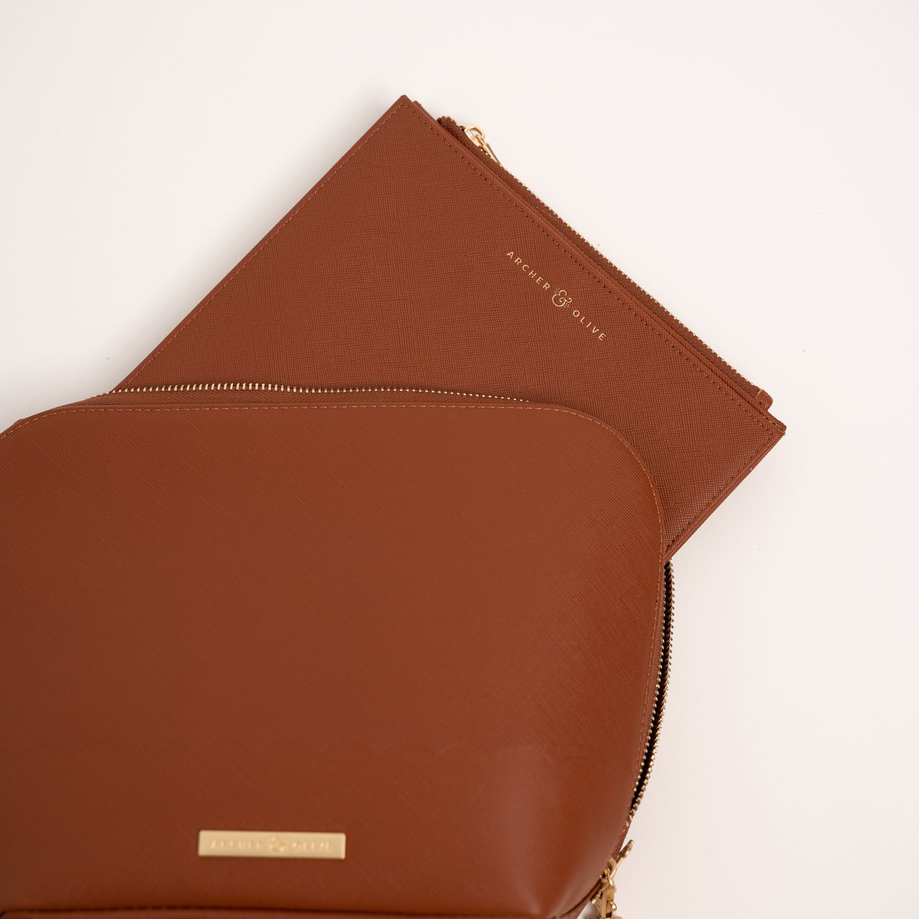 Vegan Leather Travel Accessory Pouch with Insert - Archer and Olive