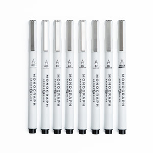 Fine Line Pen Set  of 8- Archer and Olive