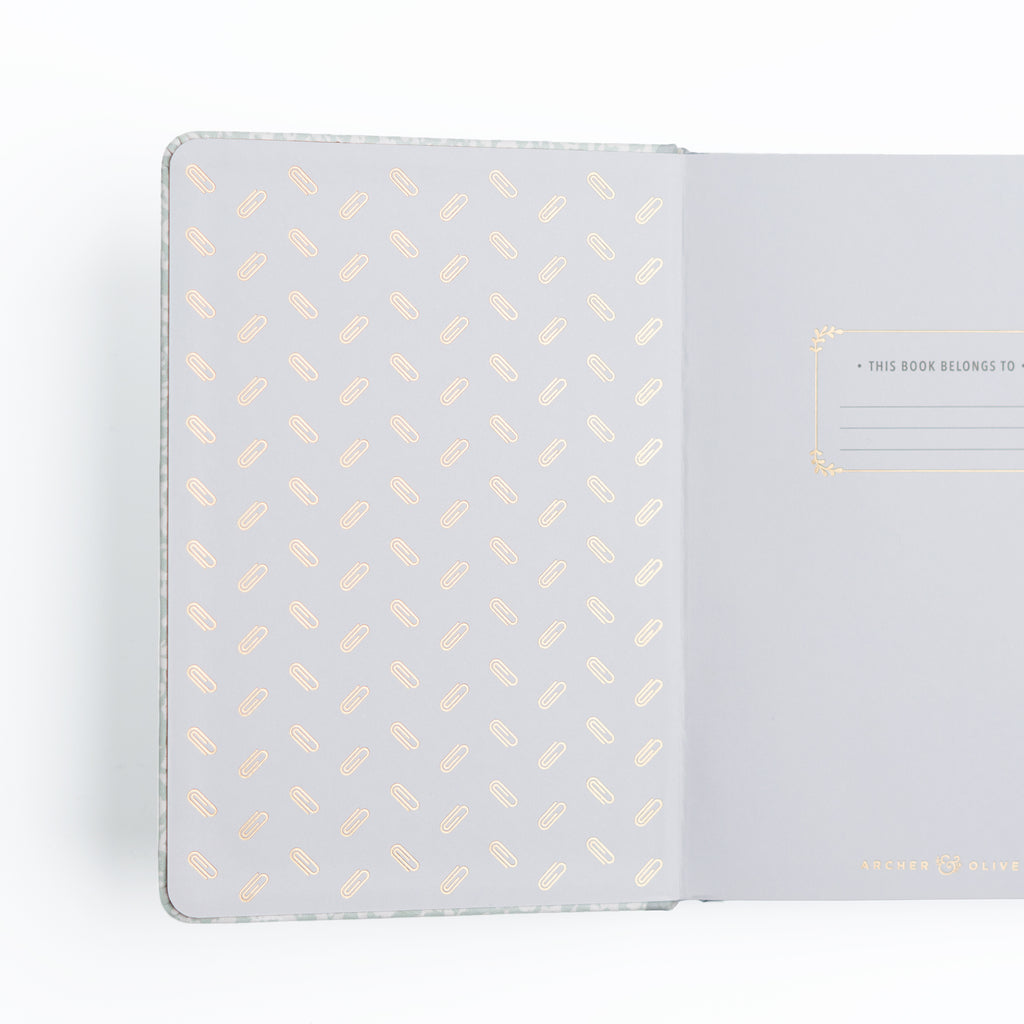 Notebook with geometric pattern on cover and back