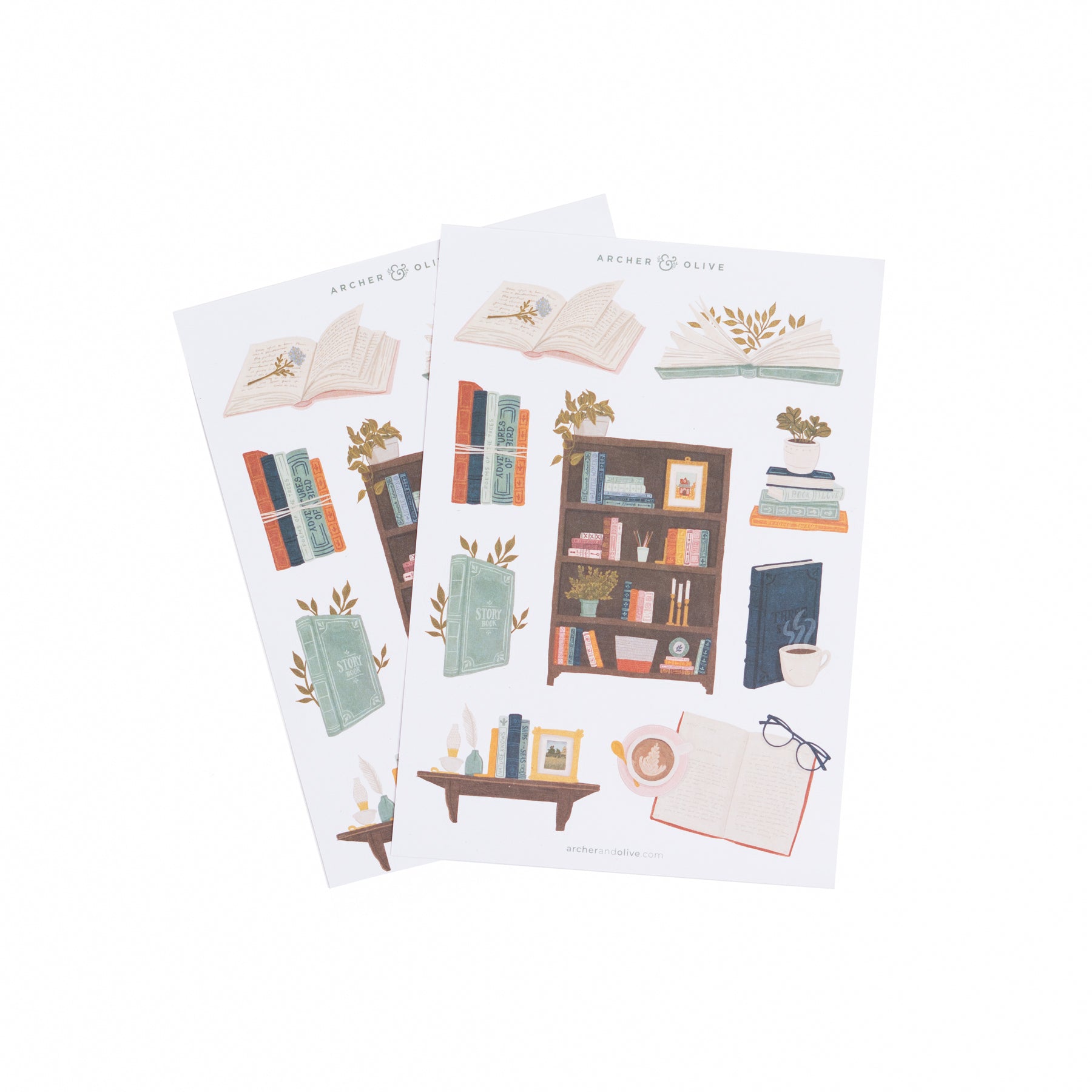 Books & Flowers Sticker Set - Archer and Olive