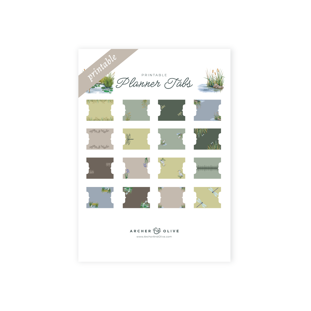 Gentle Breeze: Printable Planner Tabs Archer and Olive Gentle Breeze: Printable Planner Tabs Archer and Olive