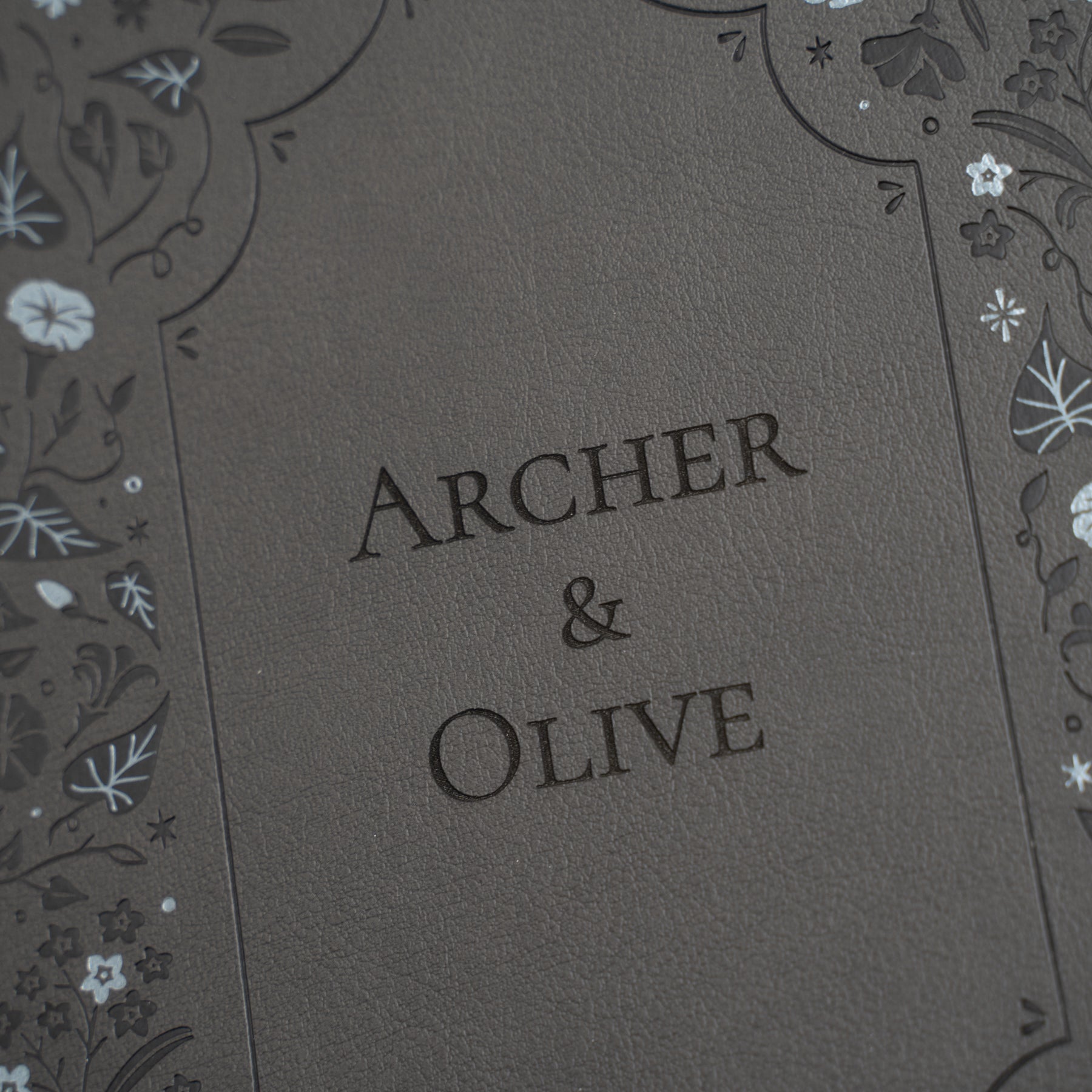 B5 Midnight Floral in Gray: Dot Grid Notebook - Archer and Olive