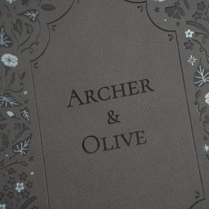 B5 Midnight Floral in Gray: Dot Grid Notebook - Archer and Olive