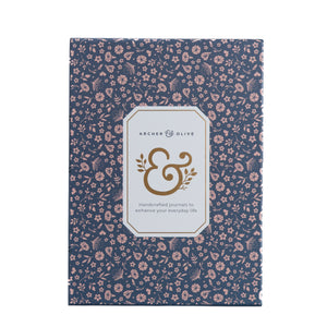A5 Blank Notebook: Midnight Floral - Archer and Olive