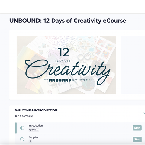 Unbound: 12 Days of Creativity eCourse - Archer and Olive