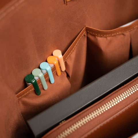 Vegan leather sales tote with zipper