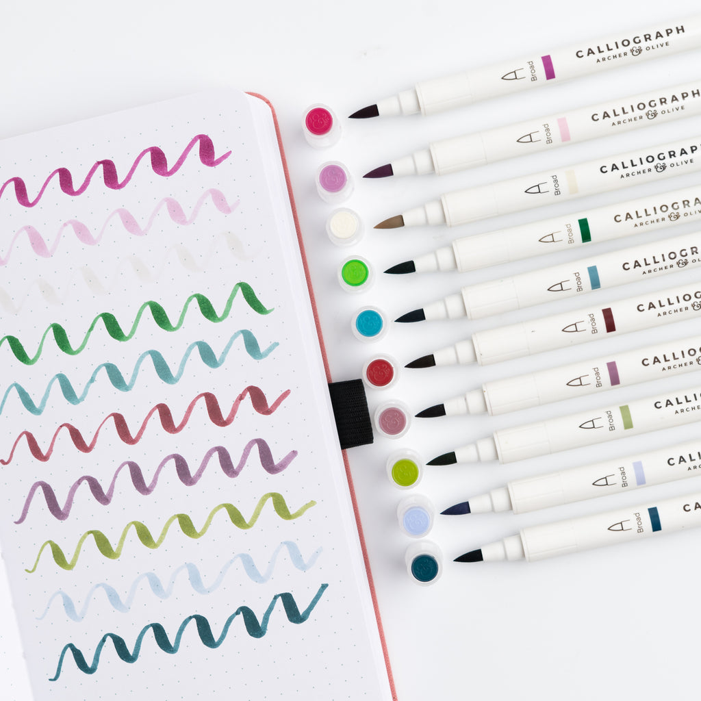 Snow & Stillness Calliograph Pens - Archer and Olive