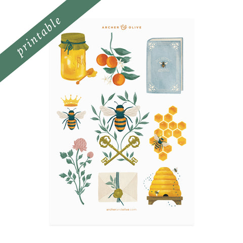 Keeper Of Bees Printable Stickers - Archer and Olive