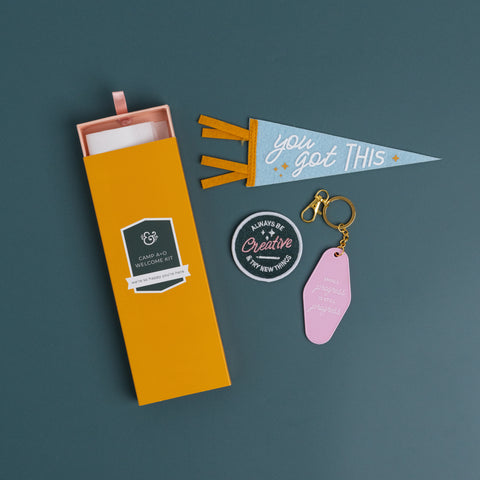 BB311-Welcome Kit-(motel key chain, patch and pennant) - Archer and Olive