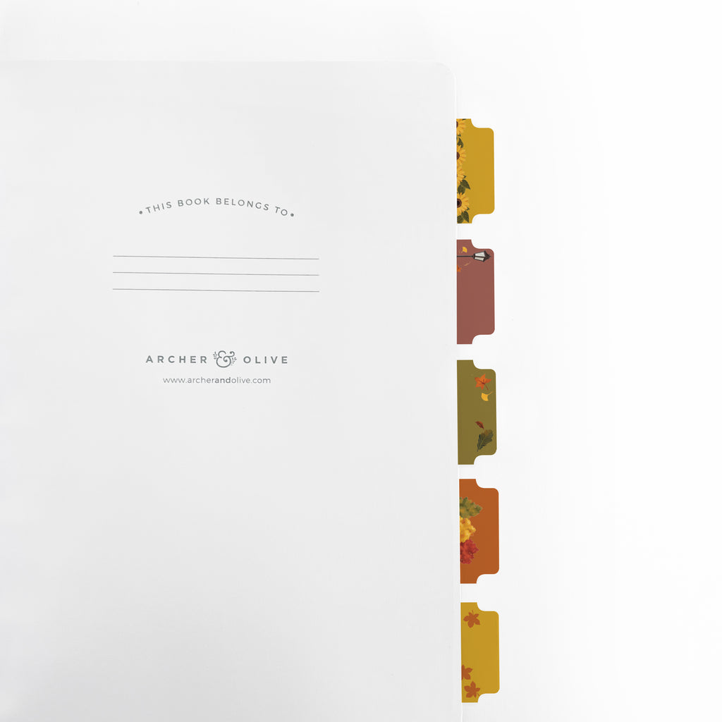 Swirling leaves: Printable Planner Tabs - Archer and Olive