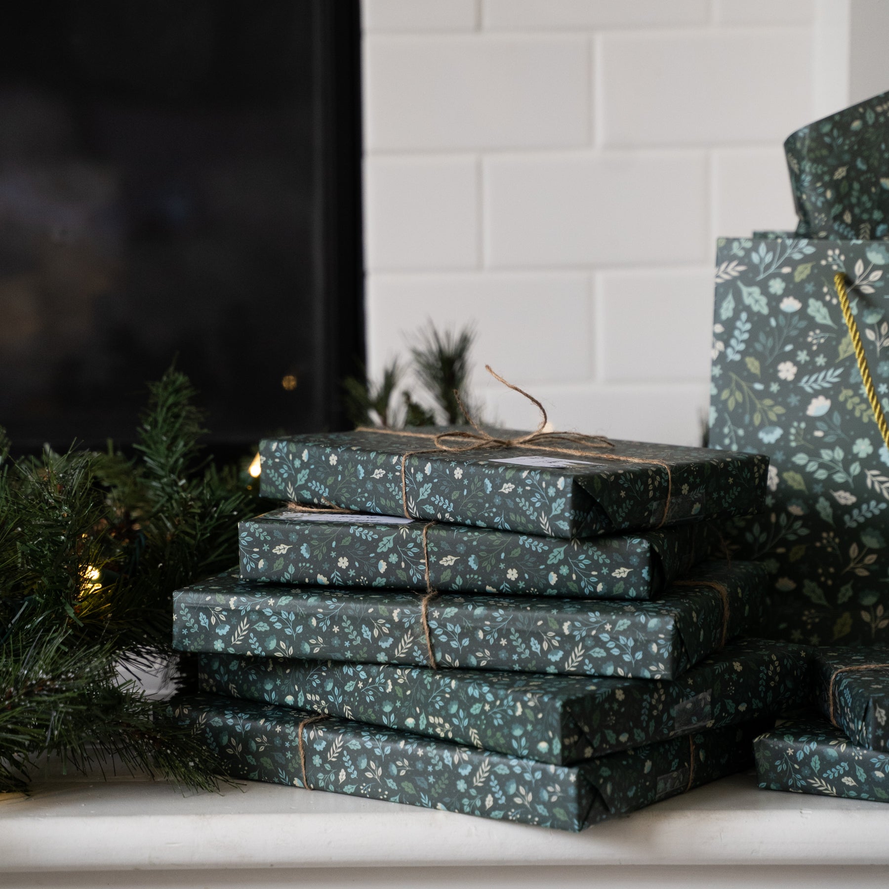 Winter Floral Tissue Paper - Archer and Olive