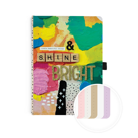 Preorder Shine Bright with Amy Tangerine A5 Dot Grid Notebook with Mixed Pages - Archer and Olive