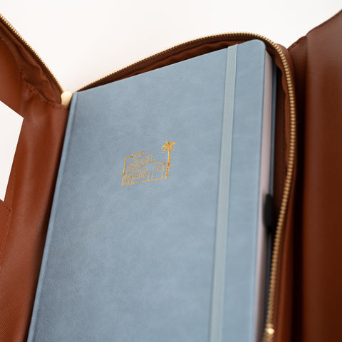 Vegan Leather Zipper Journal Bag - Archer and Olive