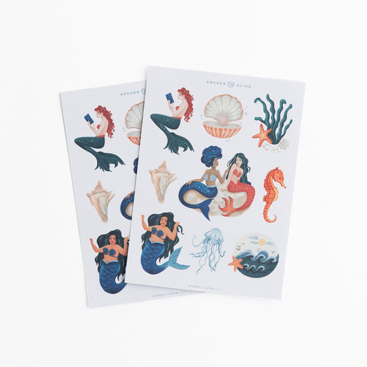 Vintage Mermaid Stickers - Archer and Olive