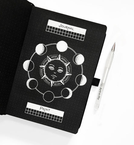 B5 Shooting Star Blackout Dot Grid Notebook - Archer and Olive