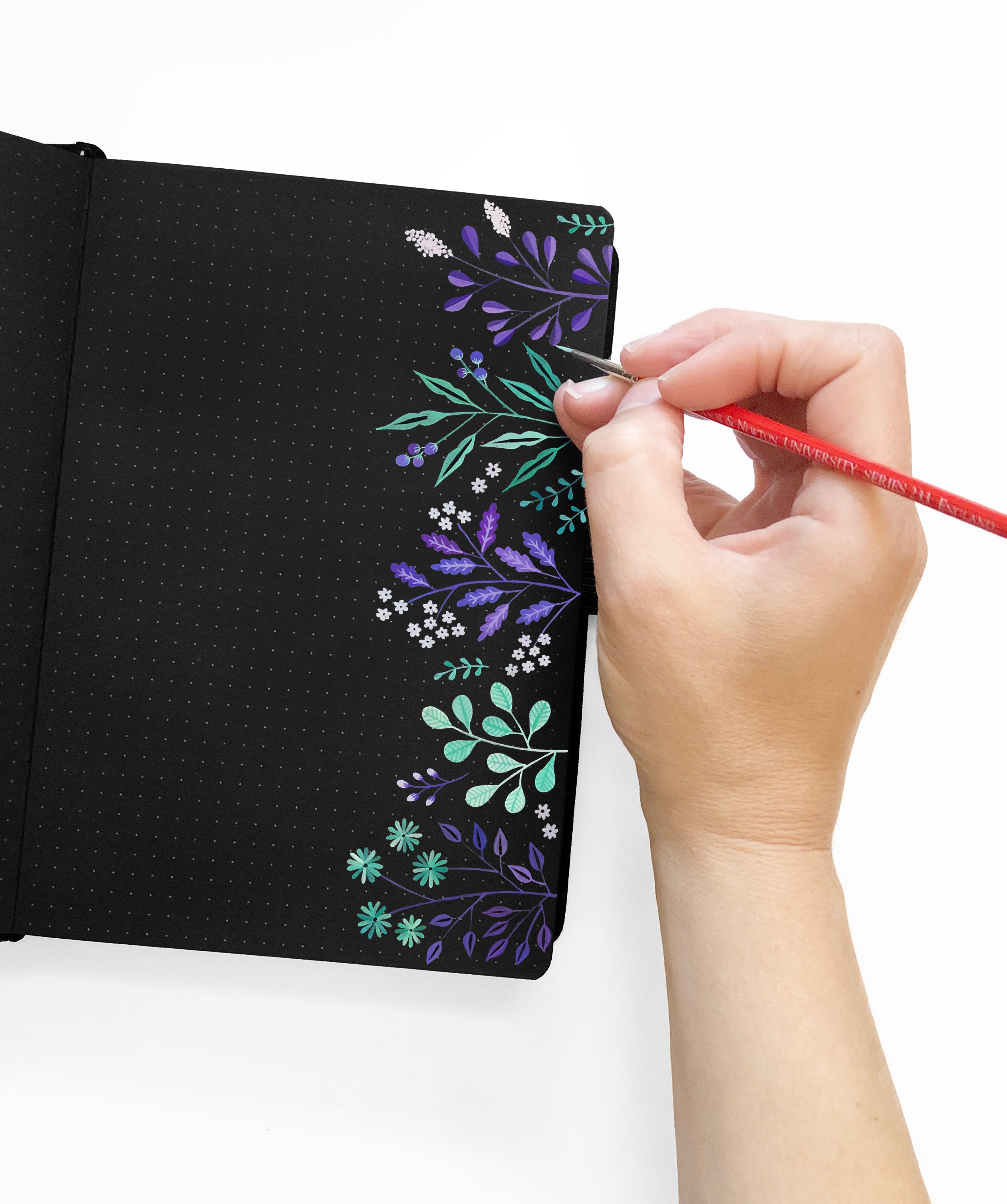 B5 Silver Crescent Blackout Dot Grid Notebook - Archer and Olive