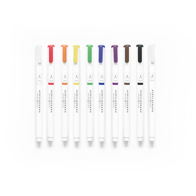 Acrylograph Pens Primary Collection 0.7mm Tip - Archer and Olive