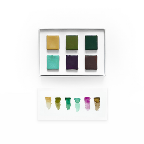 6 Pan Watercolor Set: Cool - Archer and Olive
