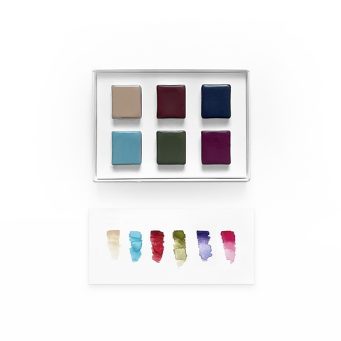 6 Pan Watercolor Set: Jewel - Archer and Olive
