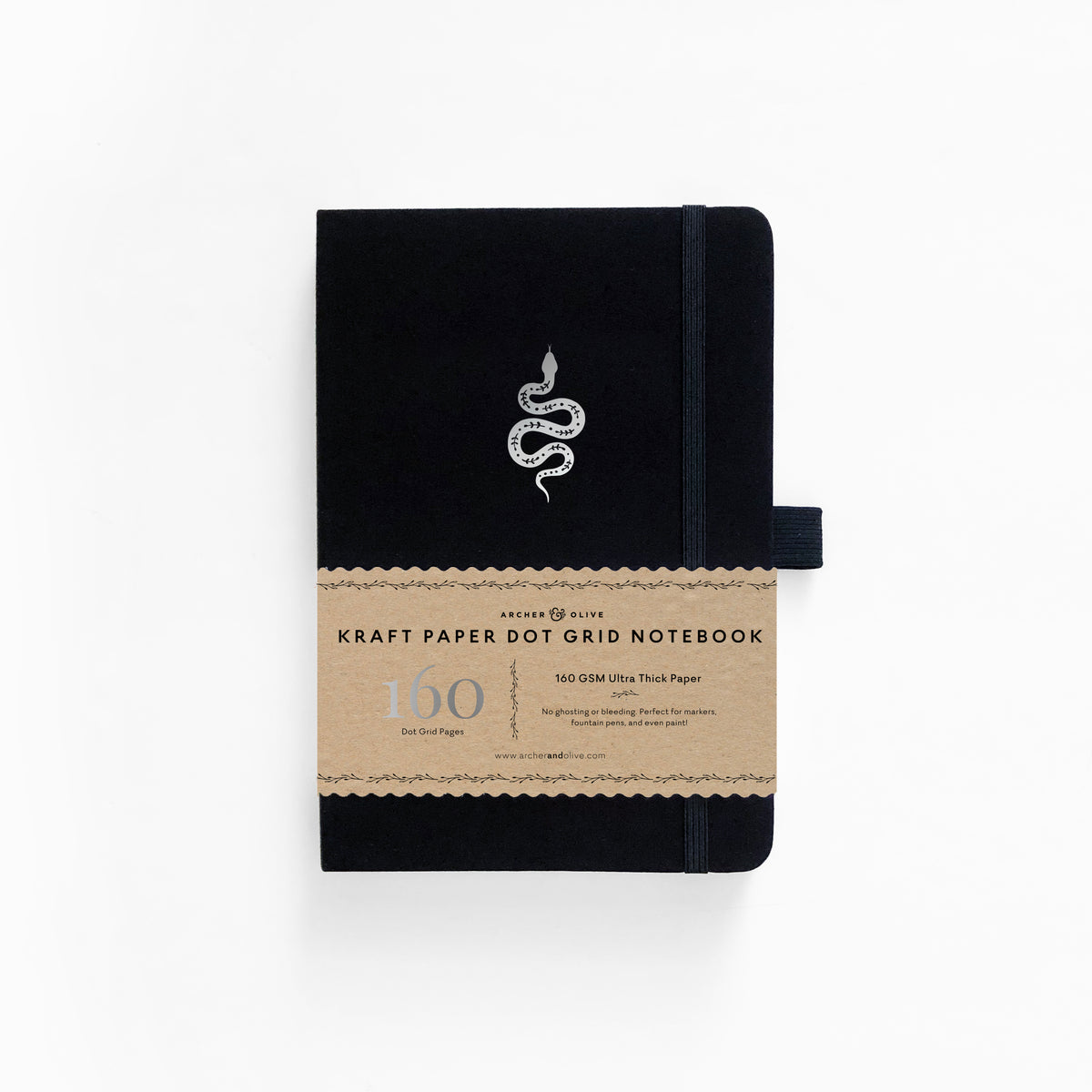 A5 Garden Slither Kraft Paper Dot Grid Notebook - Archer and Olive