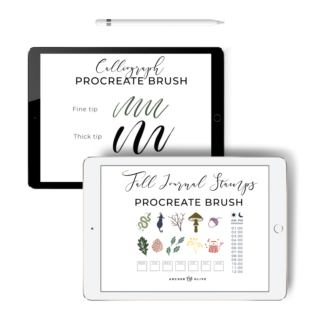 Bullet Journal Creator Stamp Brush set for Procreate