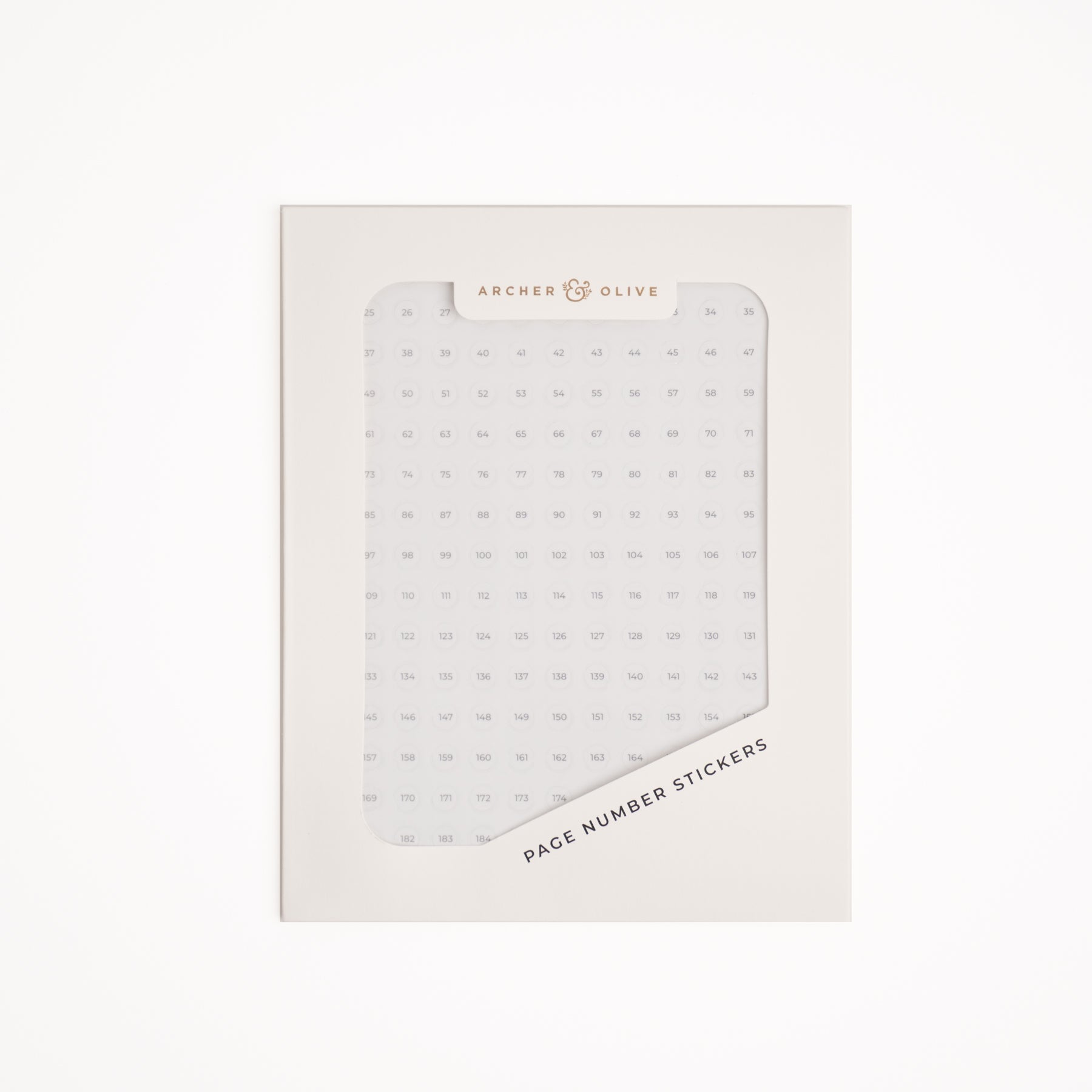 Page Number Stickers (1-200) - Archer and Olive