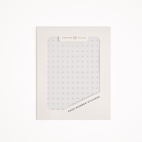 Page Number Stickers (1-200) - Archer and Olive