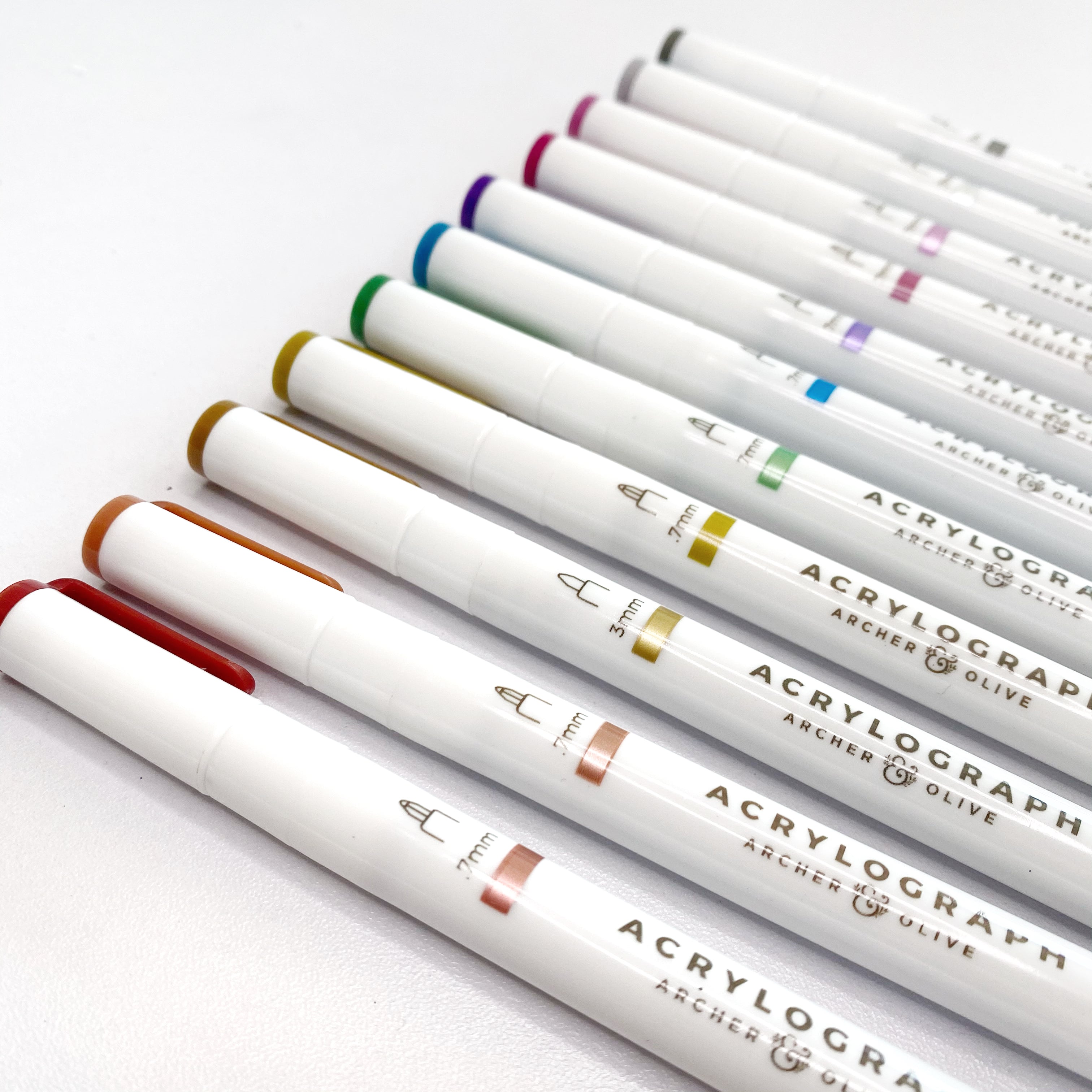Acrylograph Pens Metallic Collection 3.0 mm Tip - Archer and Olive