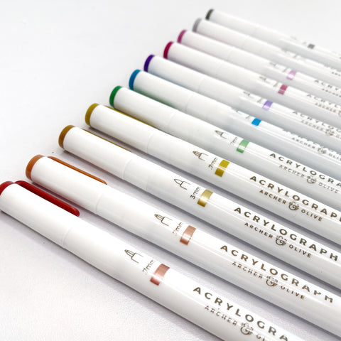 Acrylograph Pens Metallic Collection 3.0 mm Tip - Archer and Olive