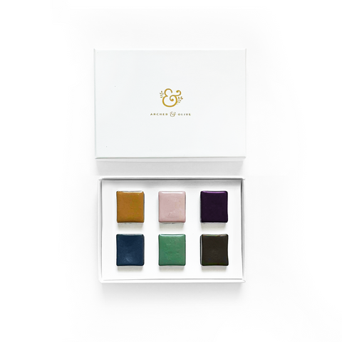 6 Pan Watercolor Set: Warm - Archer and Olive
