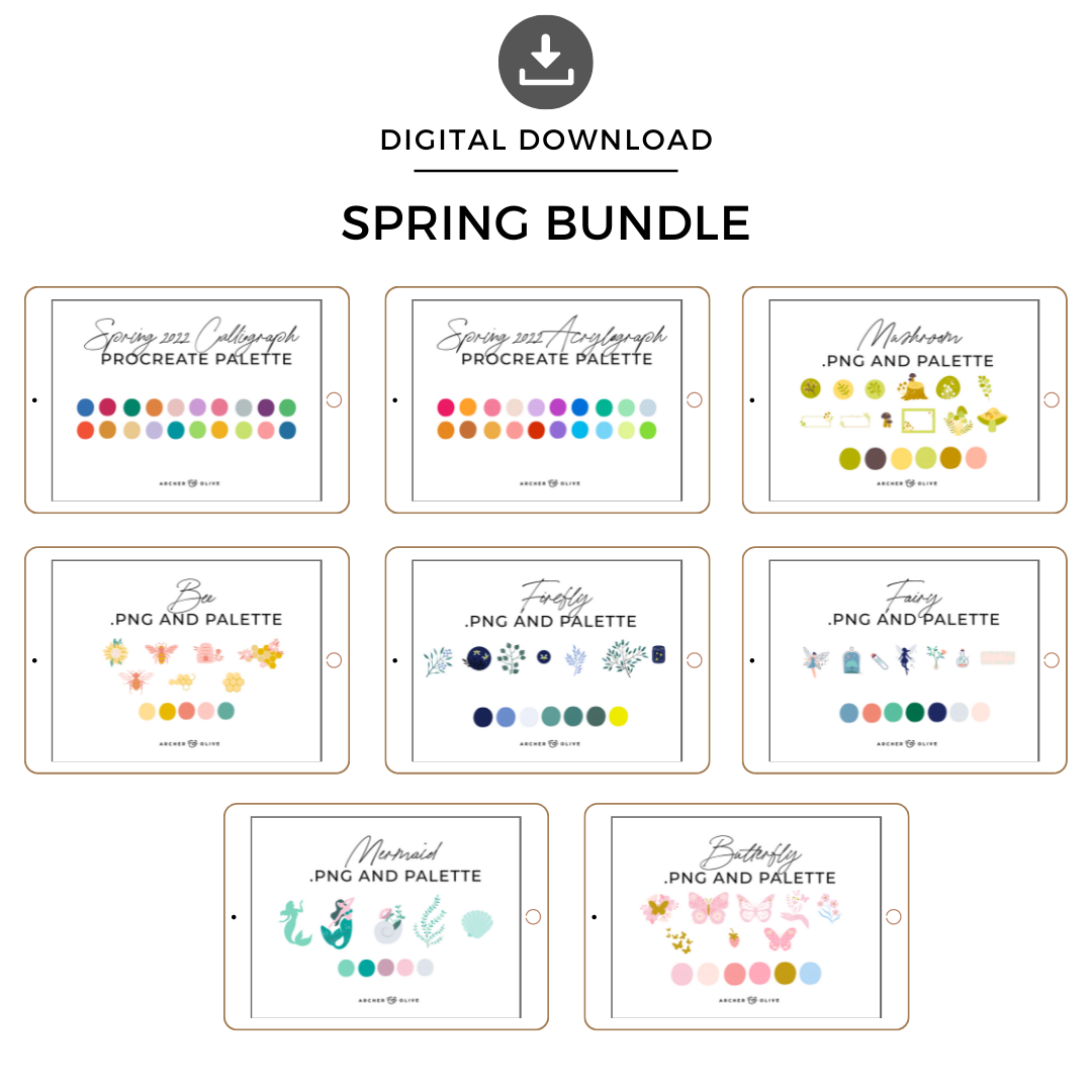Digital Spring Bundle (Bundled or Singular) - Archer and Olive