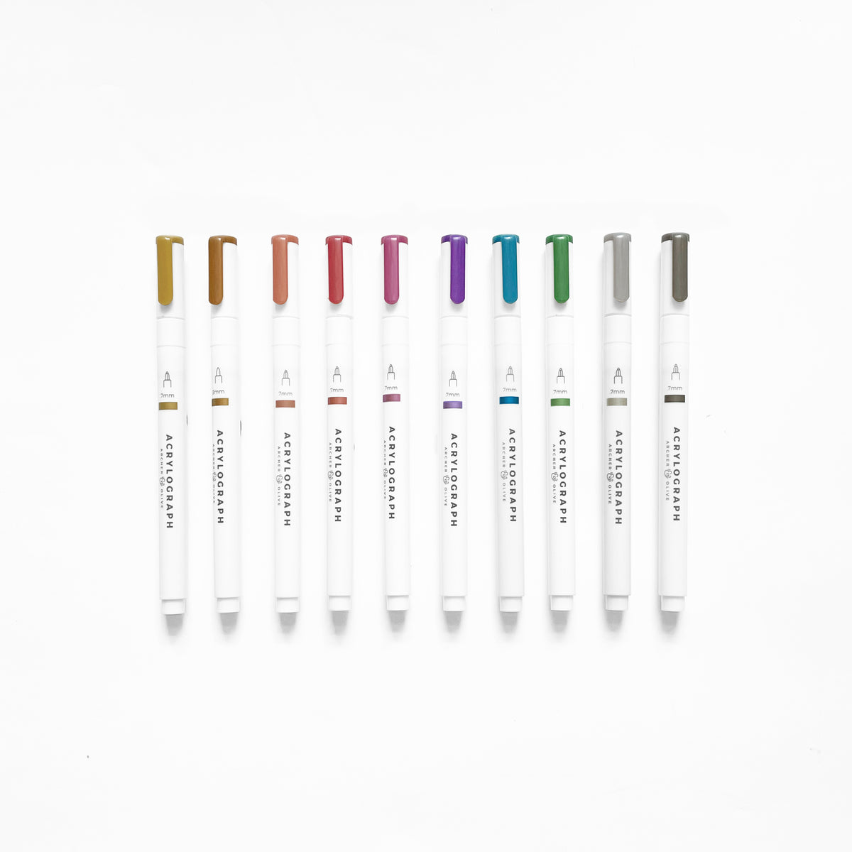 Acrylograph Pens Metallic Collection 3.0 mm Tip - Archer and Olive