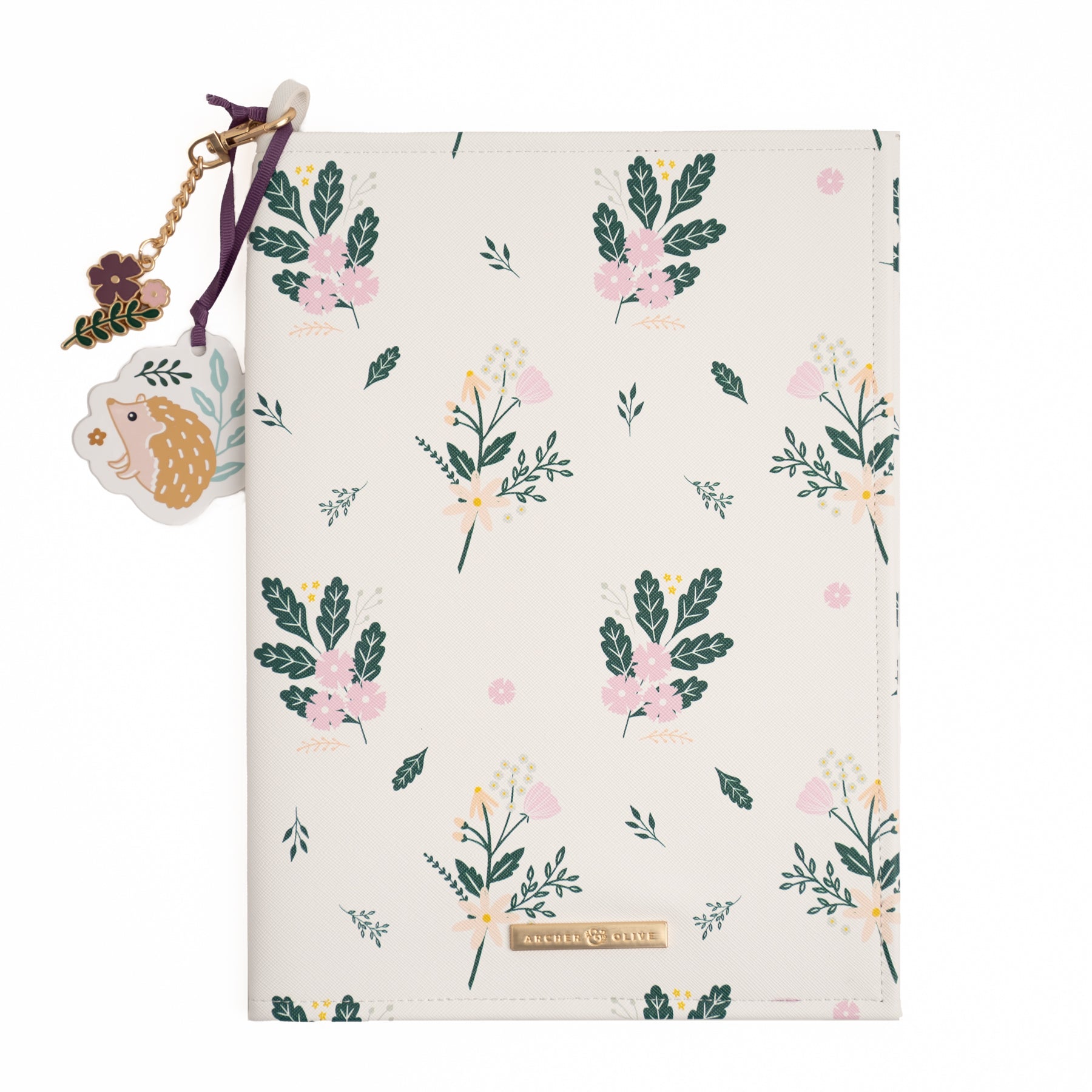 Vegan Leather Floral Notebook Cover - Archer and Olive