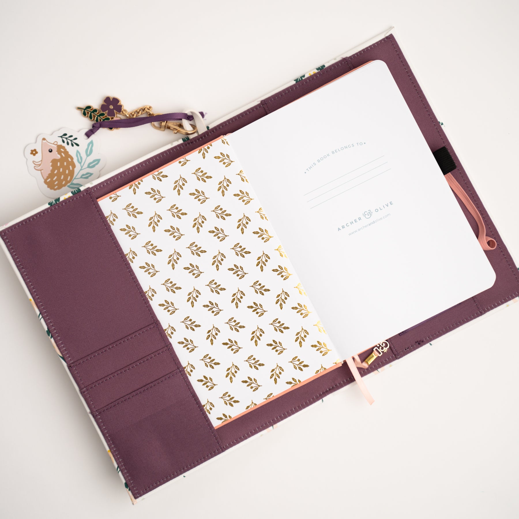 Vegan Leather Floral A5 Notebook Cover - Archer and Olive