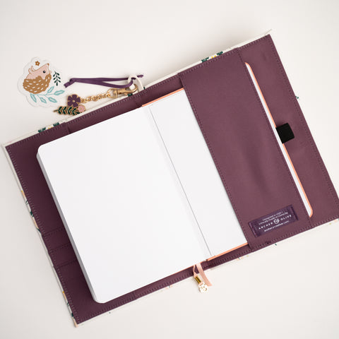 Vegan Leather Floral A5 Notebook Cover - Archer and Olive
