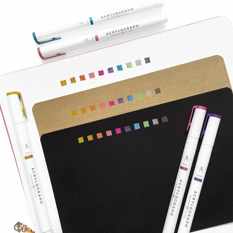 Acrylograph Pens Metallic Collection 3.0 mm Tip - Archer and Olive