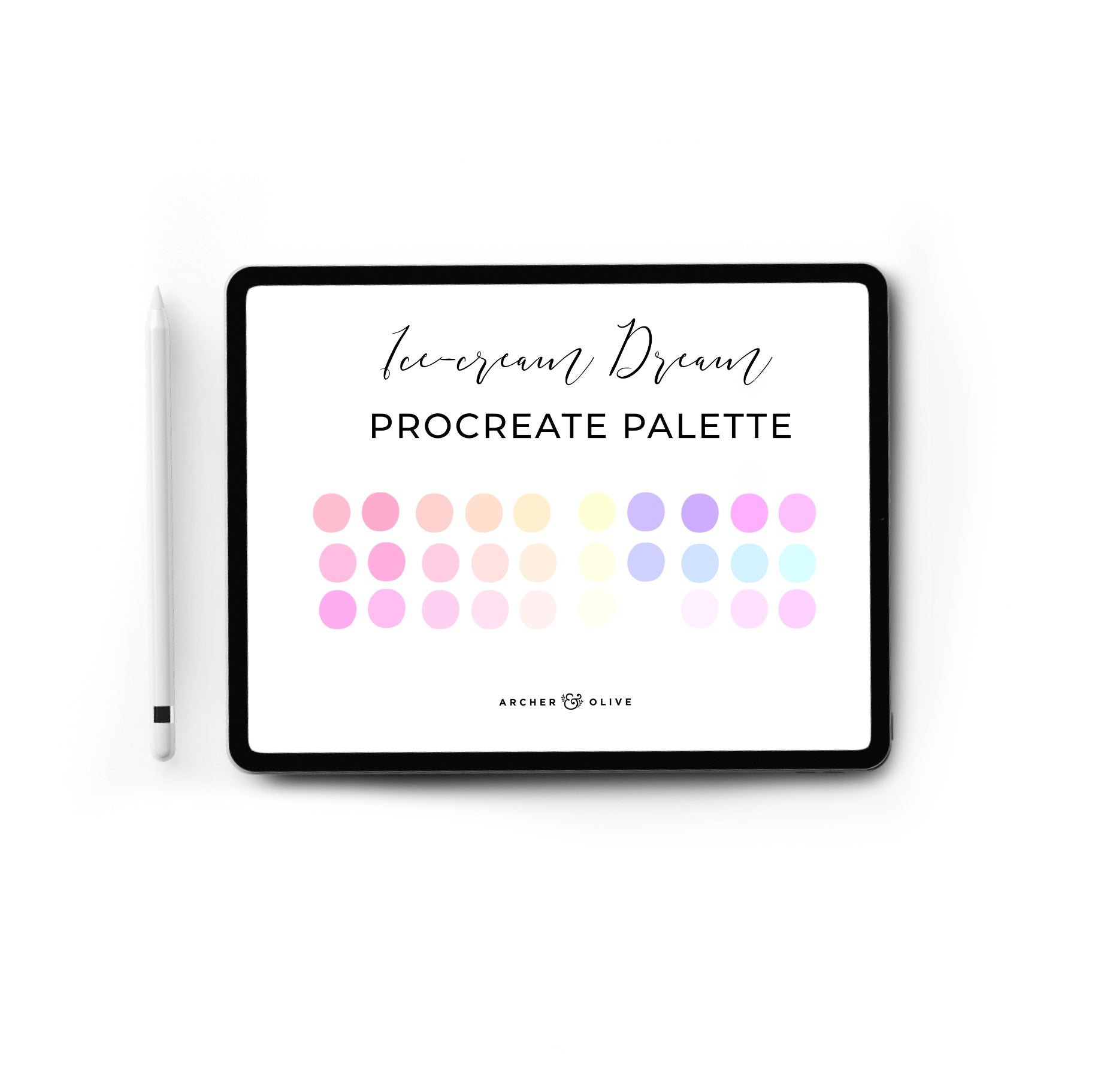 Procreate Stamp - Signature Floral Stamps + Ice Cream Palette - Archer and Olive