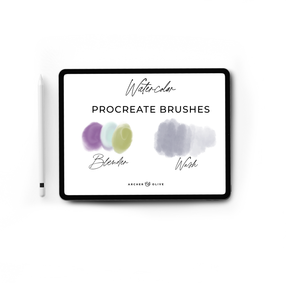 Procreate Watercolor Brush and Palette Set - Archer and Olive