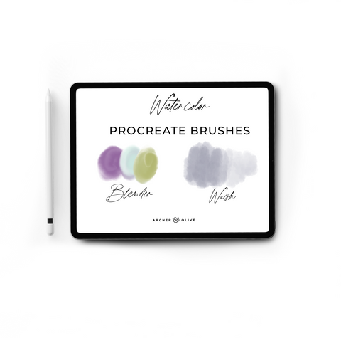 Procreate Watercolor Brush and Palette Set - Archer and Olive