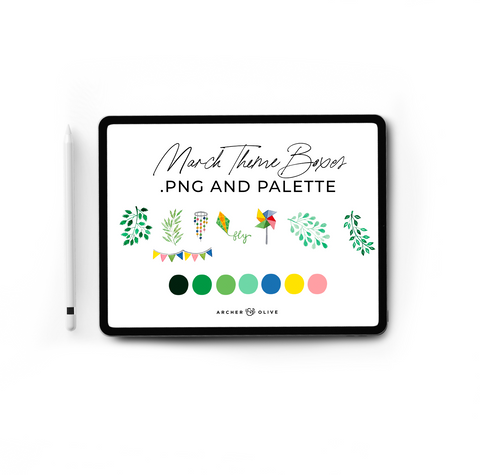 Digital Planning - March 2022 Theme Box - Archer and Olive