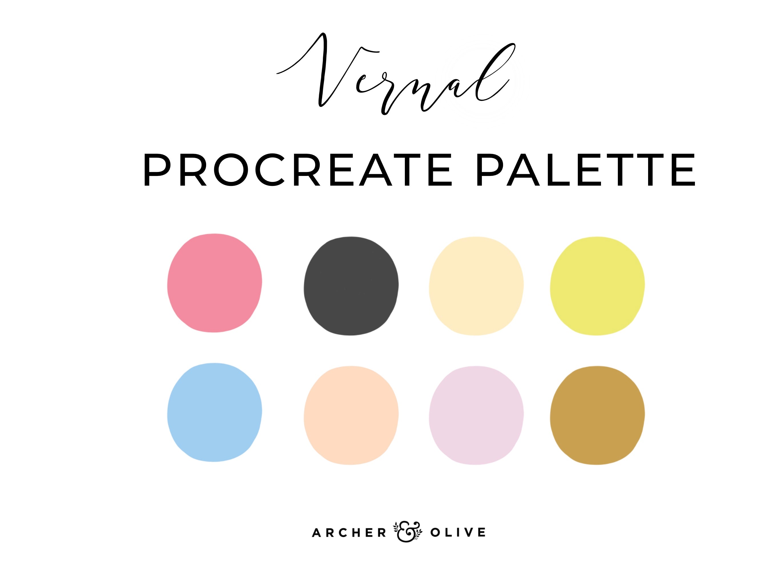Procreate Swatch - Vernal Color Set - Archer and Olive