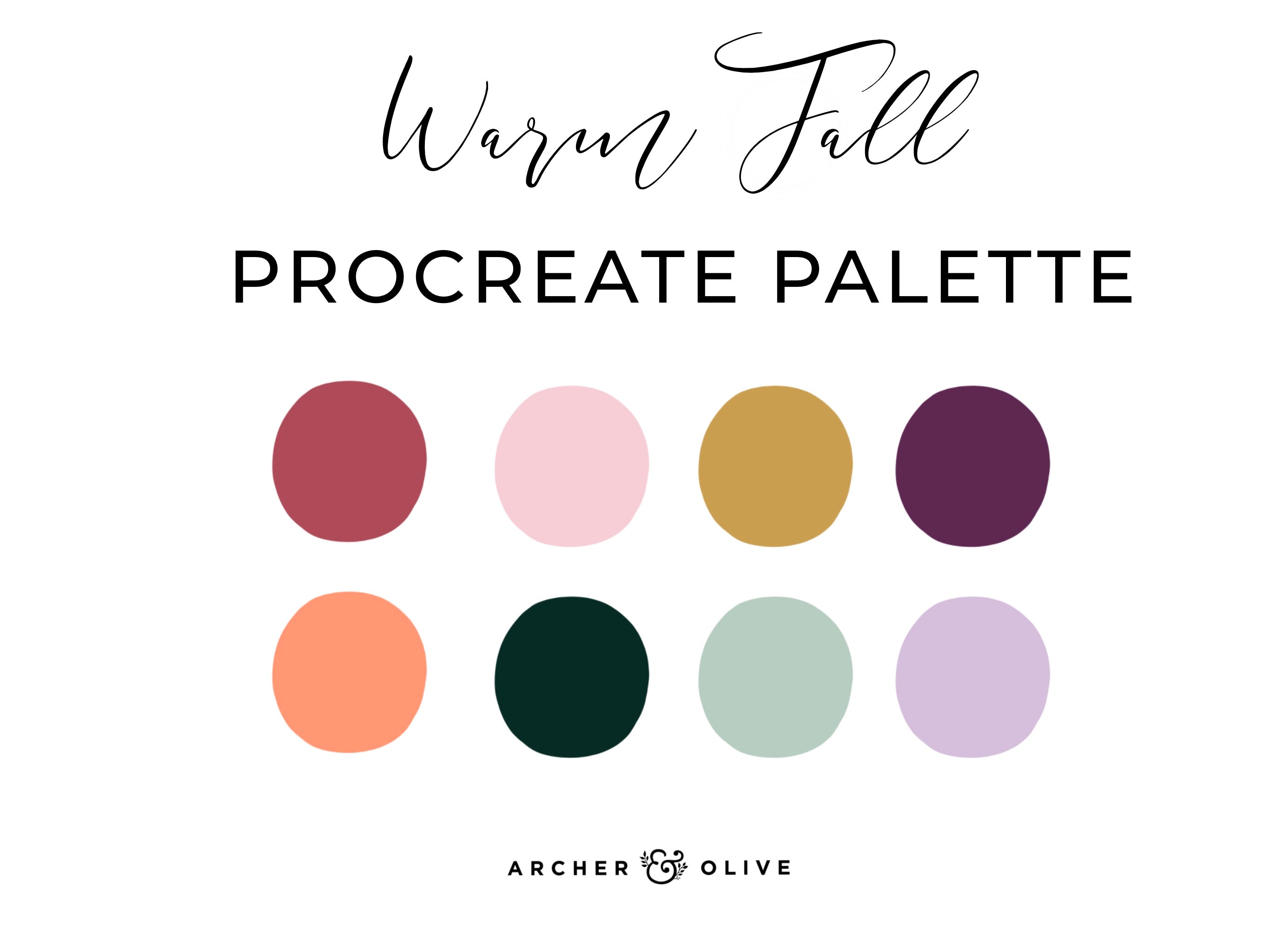 Procreate Swatch - Warm Fall Color Set - Archer and Olive
