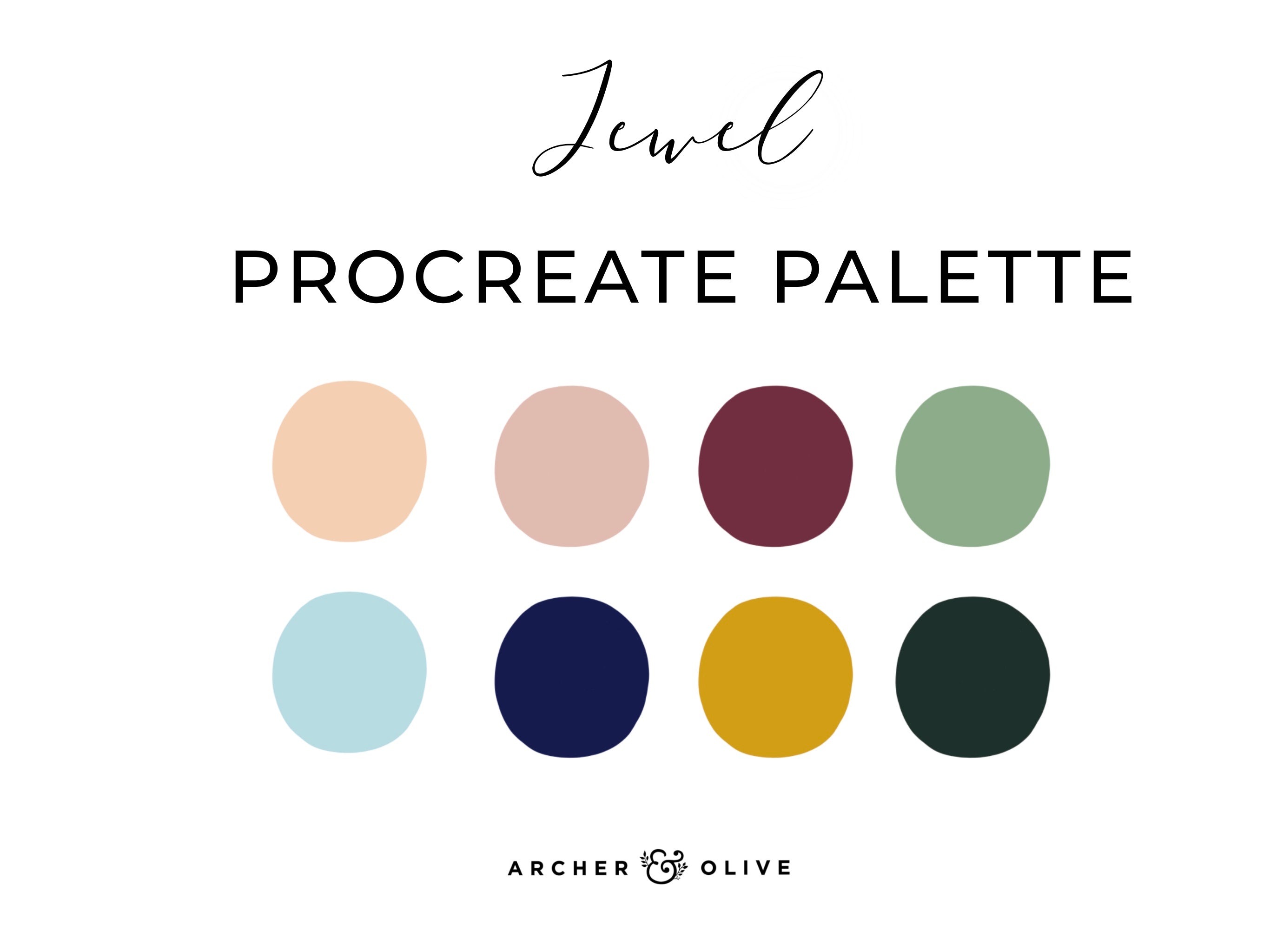 Procreate Swatch - Jewel Color Set - Archer and Olive