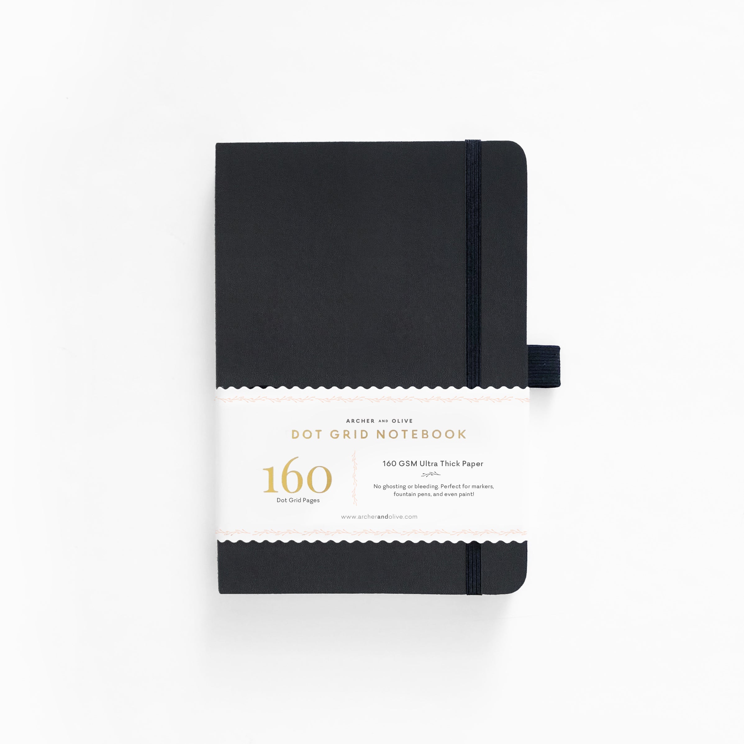 A5 Hard Cover Black Dot Grid Notebook - Archer and Olive