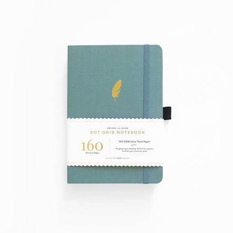 A5 Floating Feather Dot Grid Notebook - Archer and Olive